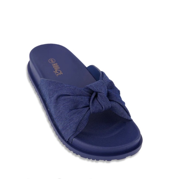 New Denim Knotted Glam Slides - Picture 6 of 6